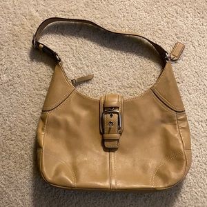 Coach leather camel hobo-style handbag